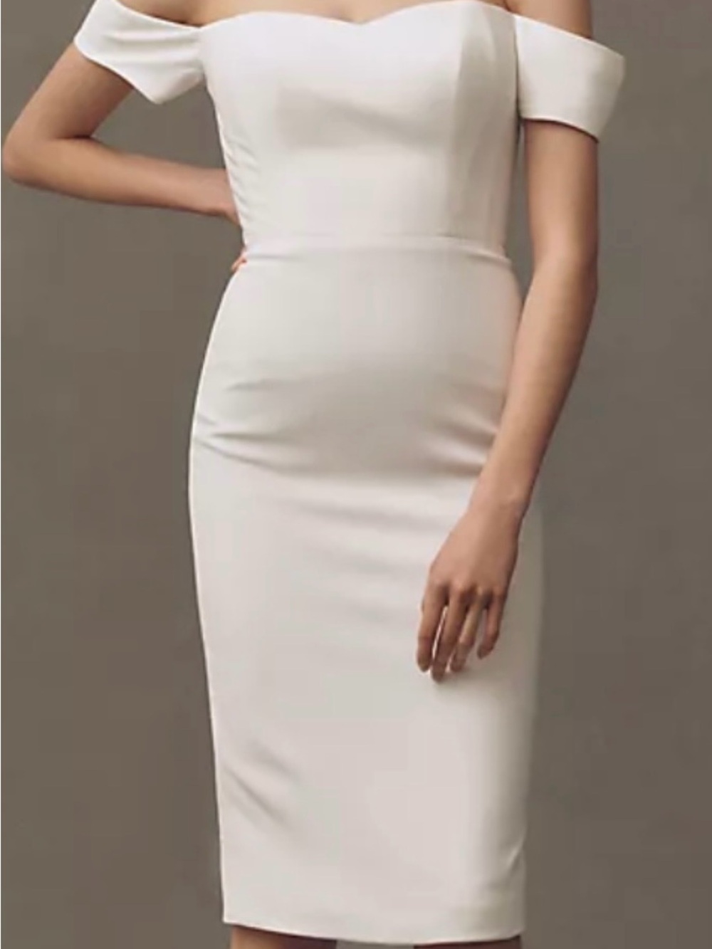 NWT Dress the Population Women’s Cream Wedding Dress Cocktail Party Fall Guest M